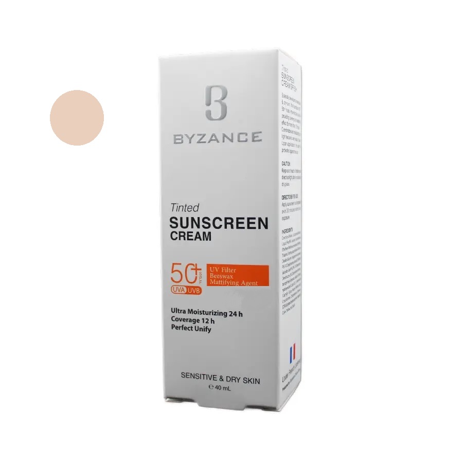 ضدآفتاب رنگی Spf50 بیزانس پوست خشک و حساس