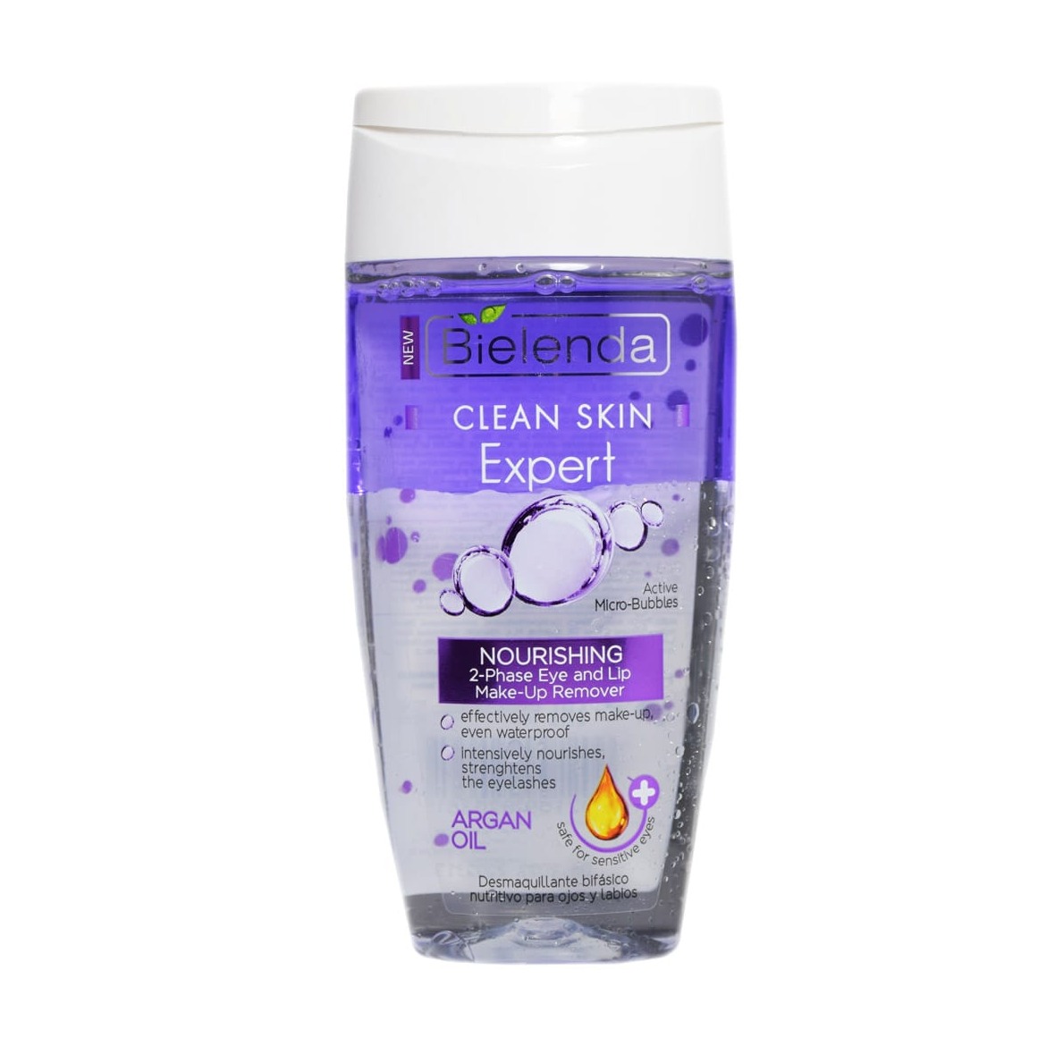 محلول پاک کننده دوفاز چشم بیلندا حاوی روغن آرگان