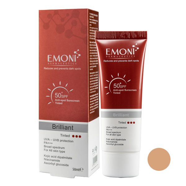 کرم ضد آفتاب رنگی امونی مناسب پوست دارای لک spf+50